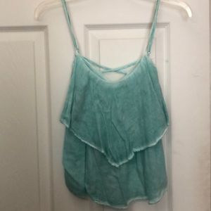 Teal strappy tank top